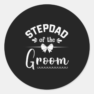 Stepdad van de bruidegom bruid Happy Wedding Marry Ronde Sticker