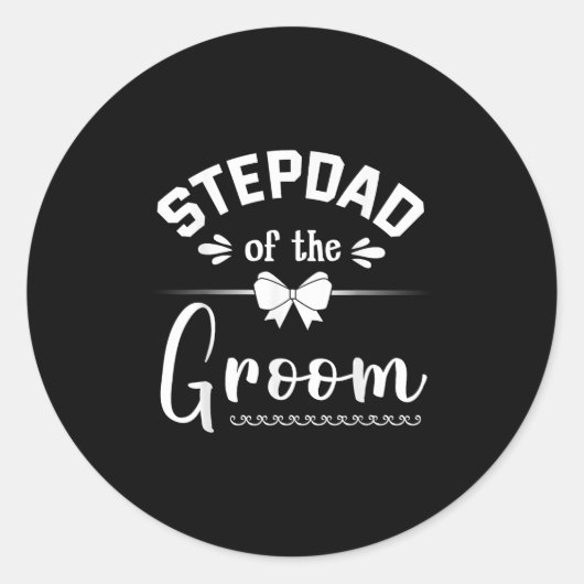 Stepdad van de bruidegom bruid Happy Wedding Marry Ronde Sticker (Voorkant)