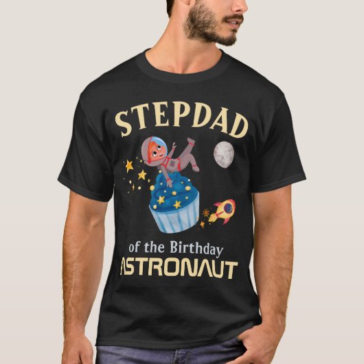 Stepdad van de verjaardag Astronaut Family Match T-shirt (Voorkant)