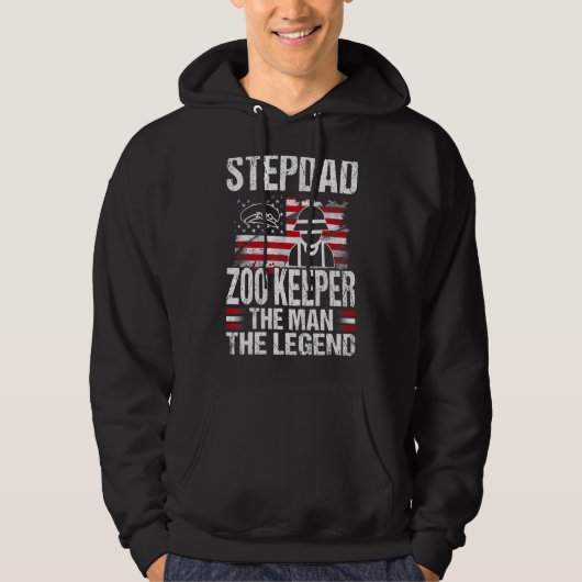 Stepdad Zoo Houder van het Man De Legende Retro US Hoodie (Voorkant)