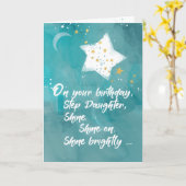 Stepdaughter Tween or Teen Birthday Night Sky Kaart (Gele Bloem)