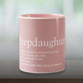 Stepdochter Definition Fun Modern Girly Pink Tweekleurige Koffiemok