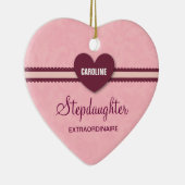 Stepdochter Extraordinaire Heart Lace V07H Keramisch Ornament (Rechts)