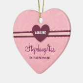 Stepdochter Extraordinaire Heart Lace V07H Keramisch Ornament (Links)