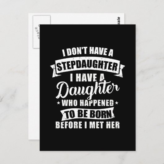 Stepfather-dochter, geboren voor ze Stepdochter on Briefkaart (Voorkant / Achterkant)