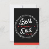 Stepfather Fathers day Cards, Black Best Bonus Pap Kaart (Voorkant)