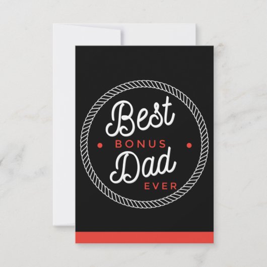 Stepfather Fathers day Cards, Black Best Bonus Pap Kaart (Voorkant)