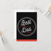 Stepfather Fathers day Cards, Black Best Bonus Pap Kaart (Voorkant / Achterkant in situ)