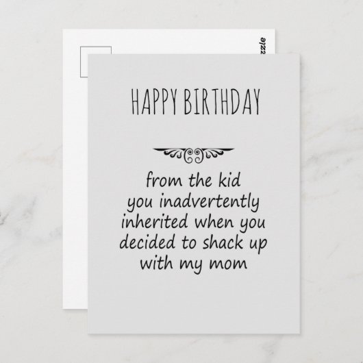 Stepfather Gift Briefkaart (Voorkant / Achterkant)