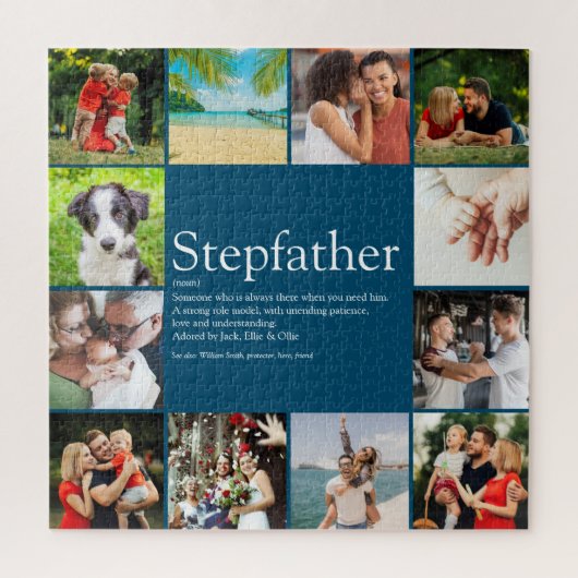 Stepfather, Stepdad Definition 12 Photo Blue Fun Legpuzzel (Verticaal)