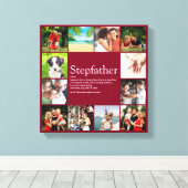 Stepfather Stepdad Definition 12 Photo Burgundy Canvas Afdruk (Insitu (Houten vloer))