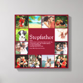 Stepfather Stepdad Definition 12 Photo Burgundy Canvas Afdruk (Voorkant)