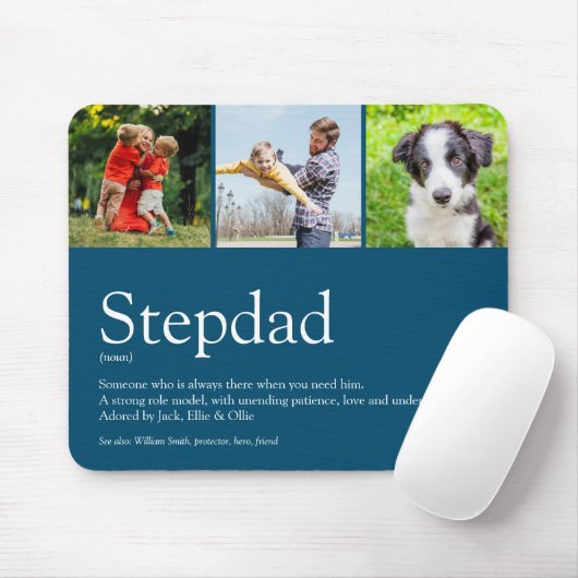 Stepfather Stepdad Definition 3 Photo Fun Blue Muismat (Met muis)
