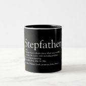 Stepfather, Stepdad Definition 4 Photo Fun Black Tweekleurige Koffiemok (Center)