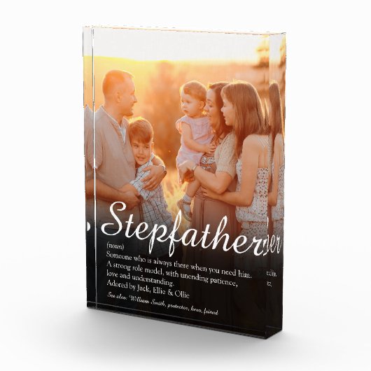 Stepfather Stepdad Definition Elegant Script Fun Fotoblokken (Rechts)