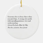 Stepfather, Stepdad Definition Elegant Script Keramisch Ornament (Achterkant)