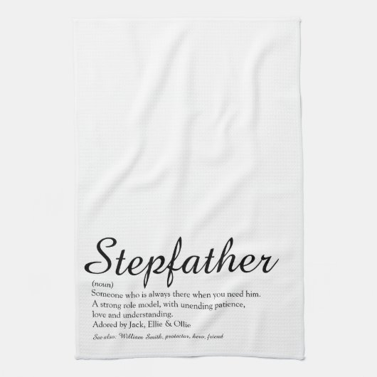 Stepfather, Stepdad Definition Elegant Script Theedoek (Verticaal)
