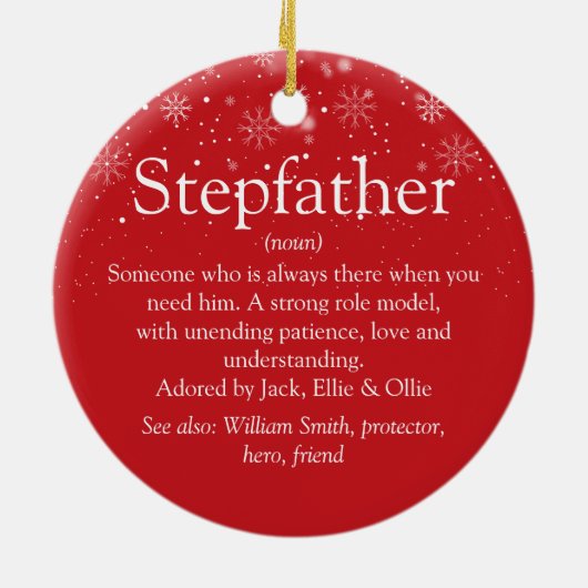 Stepfather Stepdad Definition Fotokerstmis Keramisch Ornament (Achterkant)