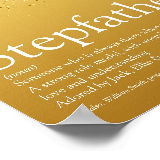 Stepfather, Stepdad Definition Gold Glitter Poster (Hoek)