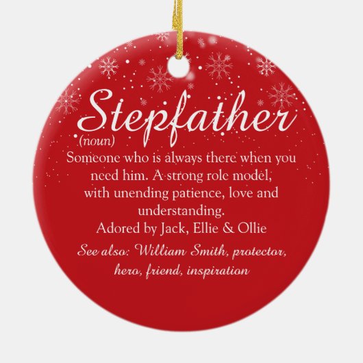 Stepfather Stepdad Definition Merry Kerstry Keramisch Ornament (Achterkant)