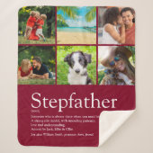 Stepfather Stepdad Fun Modern Photo Collage Sherpa Deken (Voorkant)