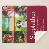 Stepfather Stepdad Fun Modern Photo Collage Sherpa Deken (Voorkant (horizontaal))