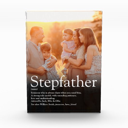 Stepfather Stepdad Quote Modern Fun Cool Fotoblokken (Voorkant)