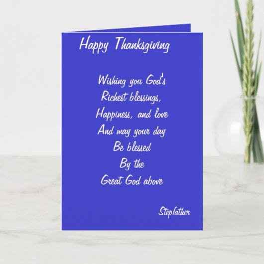 Stepfather-Thanksgivingen Feestdagen Kaart (Voorkant)
