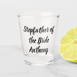 Stepfather van de Bride Black Custom Name Wedding Shot Glas