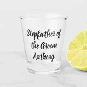 Stepfather van de Groom Black Custom Name Wedding Shot Glas