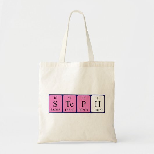 Steph Periodic table name canvas tas (Voorkant)