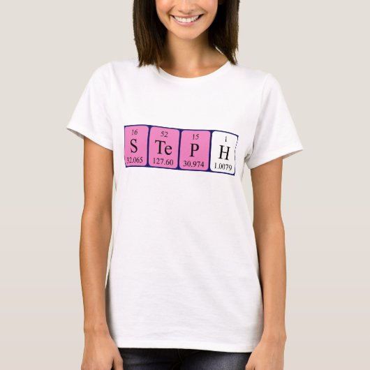 Steph periodiek table name shirt (Voorkant)