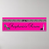 Stephanie Banner Hot Pink Lipstick Zebra Poster (Voorkant)