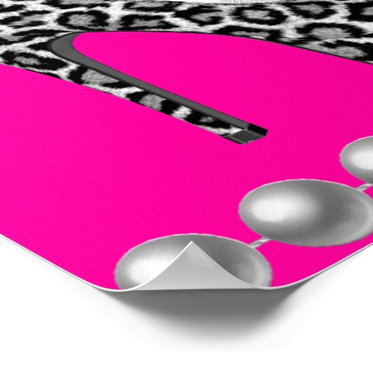 Stephanie Banner Hot Pink Lipstick Zebra Poster (Hoek)