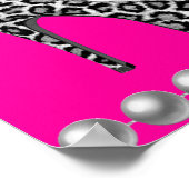 Stephanie Banner Hot Roze Lippenstift Zebra Luipaa Poster (Hoek)