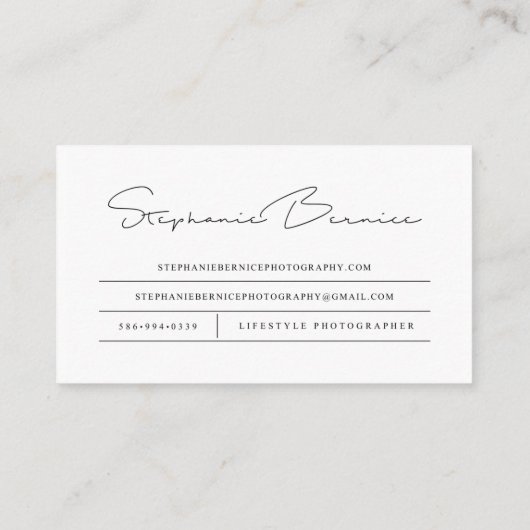 Stephanie Bernice Visitekaartje (Achterkant)