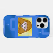 Stephanie Bingo Anime op Blue Geometric iPhone Hoesje (Achterkant horizontaal)