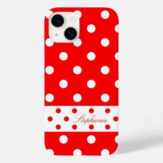 Stephanie - Cute Polka Dots with Jouw naam - Case-Mate iPhone Case (Achterkant)