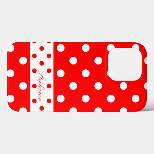 Stephanie - Cute Polka Dots with Jouw naam - Hoesj Case-Mate iPhone Case (Achterkant (horizontaal))
