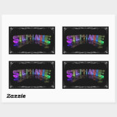 Stephanie - de Naam Stephanie in 3D Lichten (heet Rechthoekige Sticker (Vel)