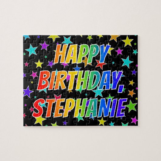"STEPHANIE" First Name, Fun "HAPPY BIRTHDAY" Legpuzzel (Horizontaal)