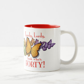 Stephanie is veertig. Koffie-Mok 2 Tweekleurige Koffiemok