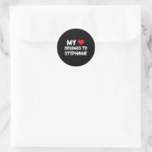 Stephanie - Mijn hart is van Stephanie - Liefde Ronde Sticker (Tas)