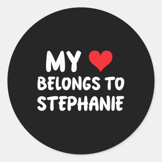 Stephanie - Mijn hart is van Stephanie - Liefde Ronde Sticker (Voorkant)