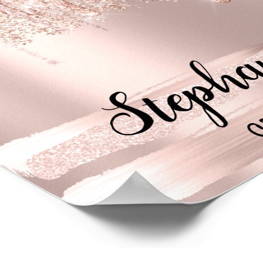 Stephanie Naam Betekenis Verjaardag 16e Roos Cadea Poster (Hoek)