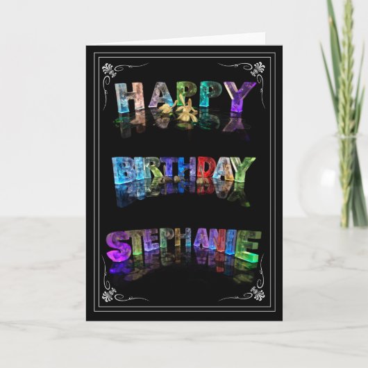 Stephanie - Naam in Lights wenskaart (Foto) Kaart (Voorkant)