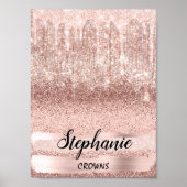 Stephanie Name Beting Birthday 16th Bridal Roos Poster (Voorkant)