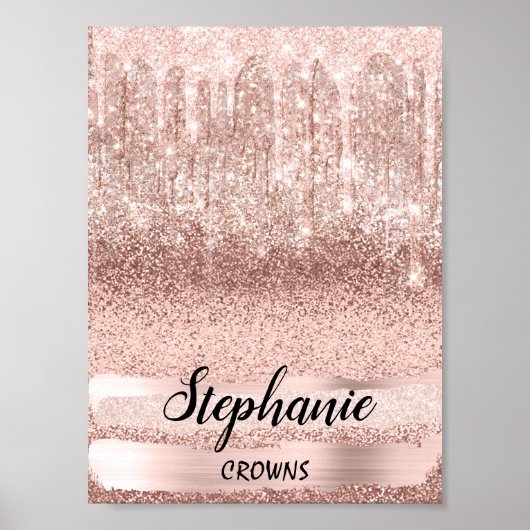 Stephanie Name Beting Birthday 16th Bridal Roos Poster (Voorkant)