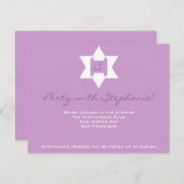 Stephanie Tess Bat Mitzvah Reception Paars Kaart (Voorkant / Achterkant)