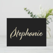 Stephanie white gold Handwriting Karte Kaart (Staand voorkant)